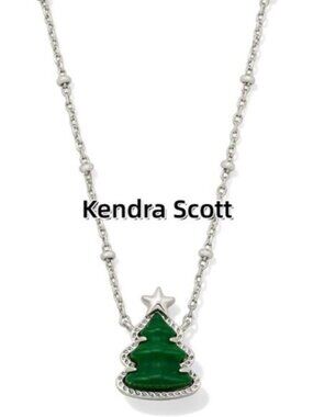 Holiday Tree Gold Short Pendant Necklace